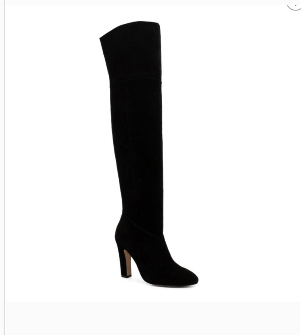 Aldo Rixon Over the Knee Boots 8 NWT Black Suede OTK Heel Glam Tall Academia Y2K
